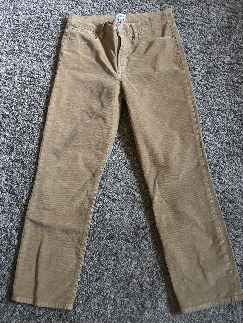 J Crew Vintage Slim Straight Womens Tan Corduroy Pants